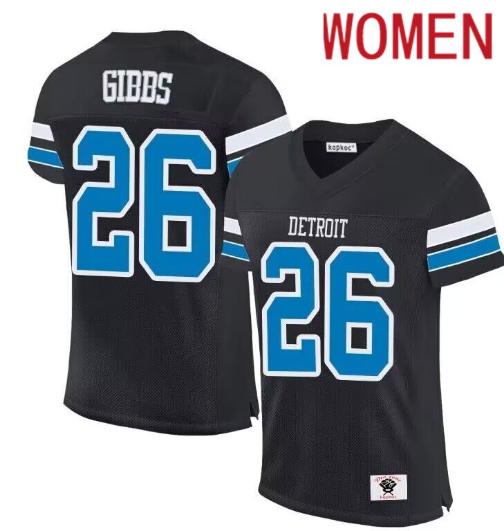 Women Detroit Lions #26 Gibbs black 2024 Nike Limited NFL throwback Jersey->philadelphia eagles->NFL Jersey